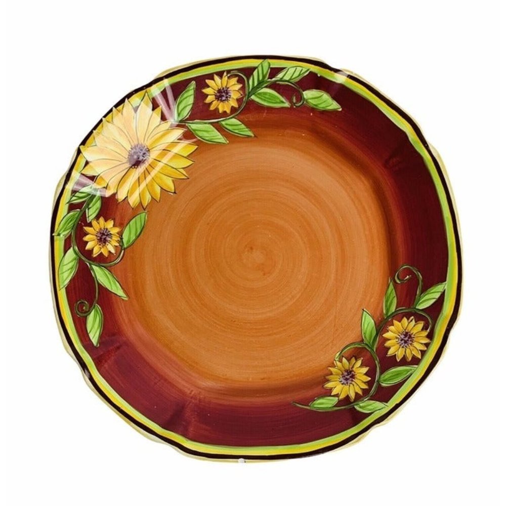 Gates Ware Dinner Plate Laurie Gates Hand Painted Floral Serving Platter 11.75”